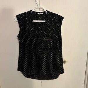 Reitmans Size XXS Black and White Polka Dot Blouse